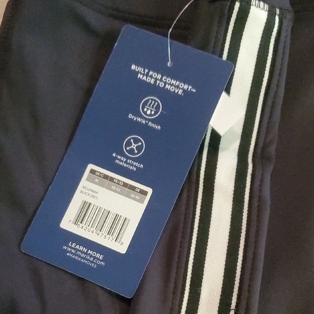 Marika Navy Leggings with White Stripes - Picture 3 of 4